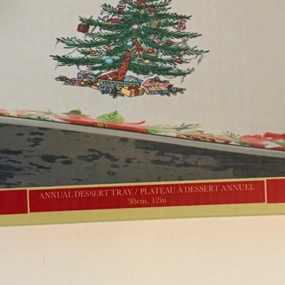 Spode Christmas Tree Dessert Tray 2020 Annual Poinsettia Candy Cane Fine China - Picture 10 of 12